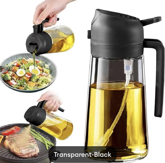 Kitchen Glass Oil Sprayer Bottle 2‑in‑1